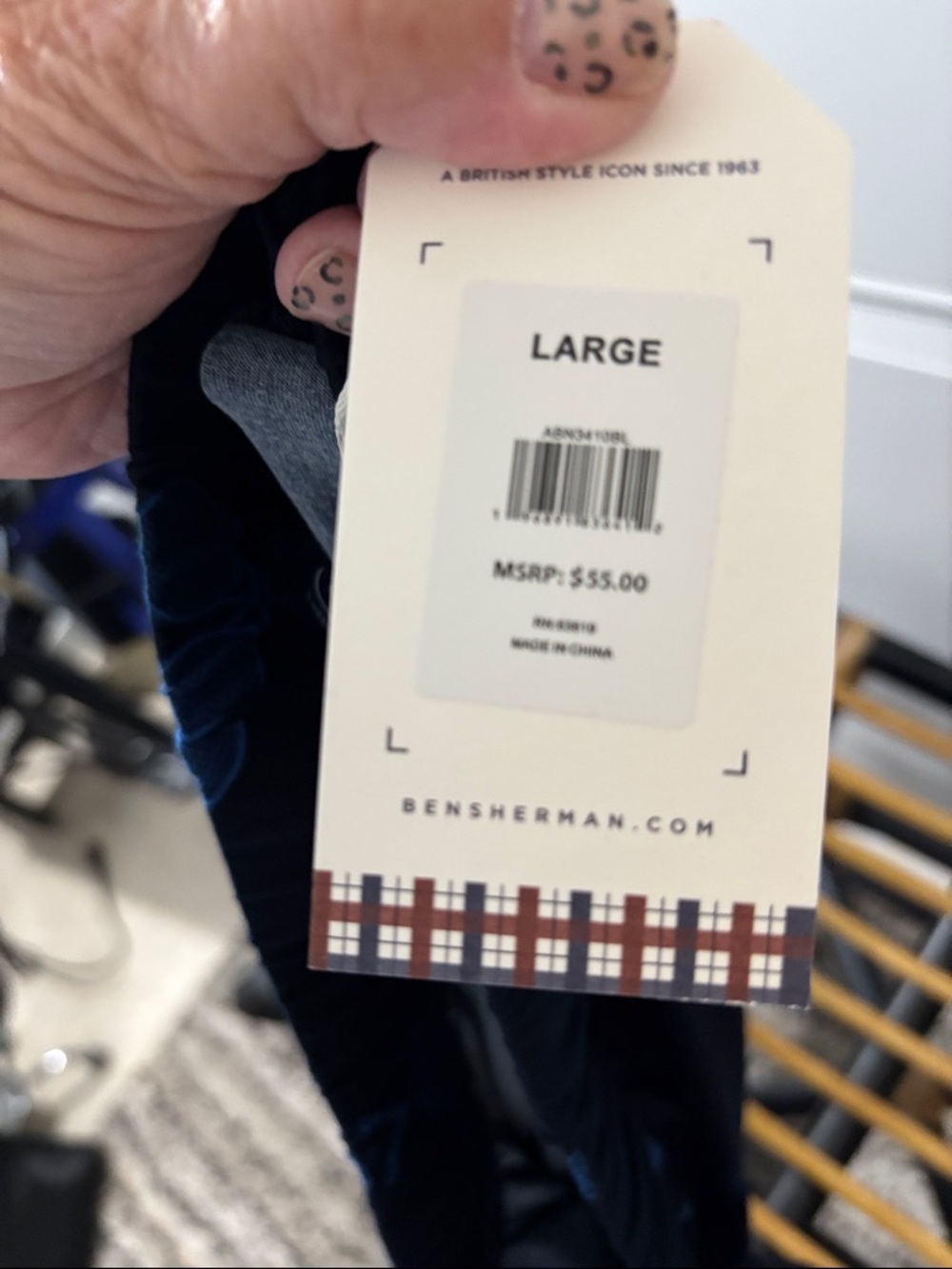 Ben Sherman Navy Blue Tennis Motif Lounge Pants - Picture 6 of 6